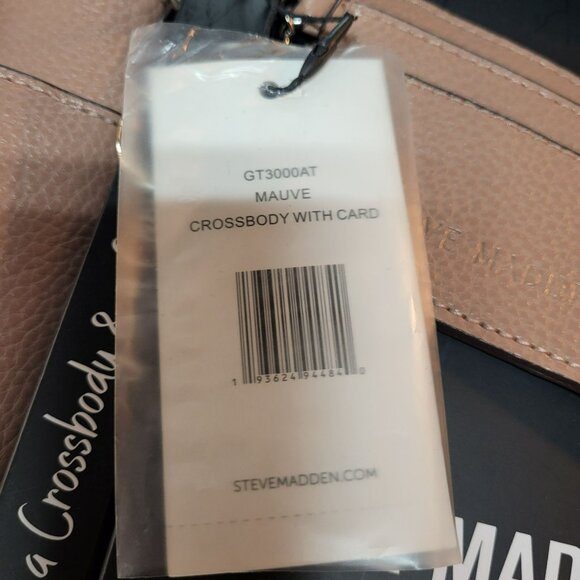 SM Steve Madden Crossbody Bag Card Case 2 PC Gift Box Set With Scarf Tan Brown - Picture 12 of 12